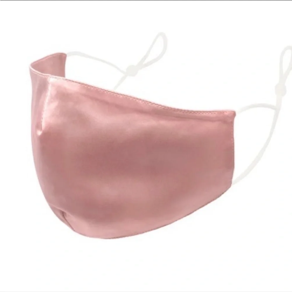 NWT Blissy Adjustable 100% Mulberry Silk Personal Face Mask Light Pink